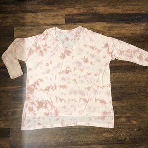 American Eagle Soft & Sexy Tee XXL long sleeve Light Pink/Dark Mauve Tie-Dyed